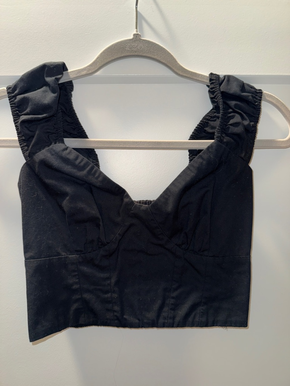 Abercrombie & Fitch Black Ruffle-Strap Crop Top